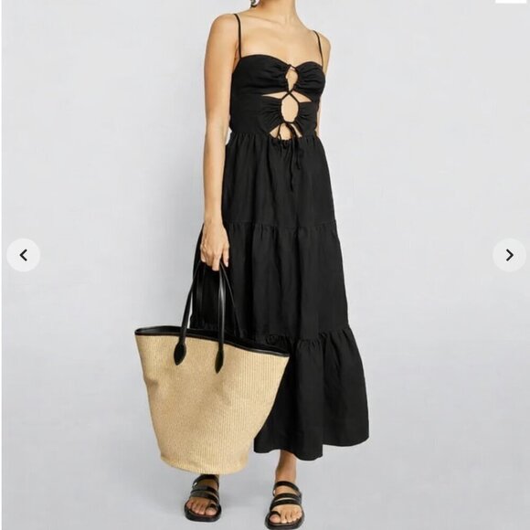 Shona Joy Dresses & Skirts - Shona Joy Rubi Lace Up Backless Midi Dress in Black